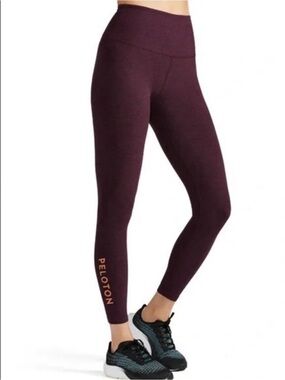 Beyond Yoga x Peloton Space Dye Leggings Size Medium Burgundy Orange